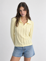 Blusa Manga Larga Trenzada Cuello Sport
