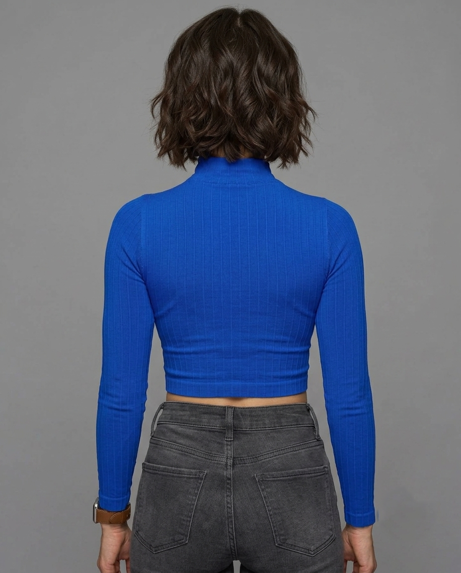Long Sleeve Ribbed Top  Viva Rouss