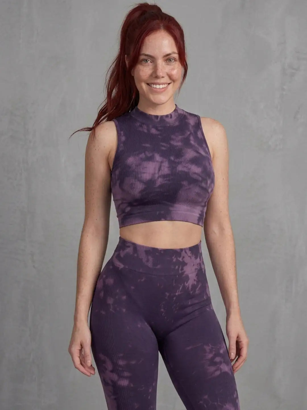 Tie-Dye Seamless Activewear Set Púrpura deslavado Viva Rouss