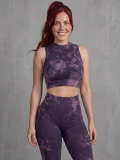 Tie-Dye Seamless Activewear Set Púrpura deslavado Viva Rouss