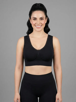 V-Neck Lace Bralette Top Negro Viva Rouss