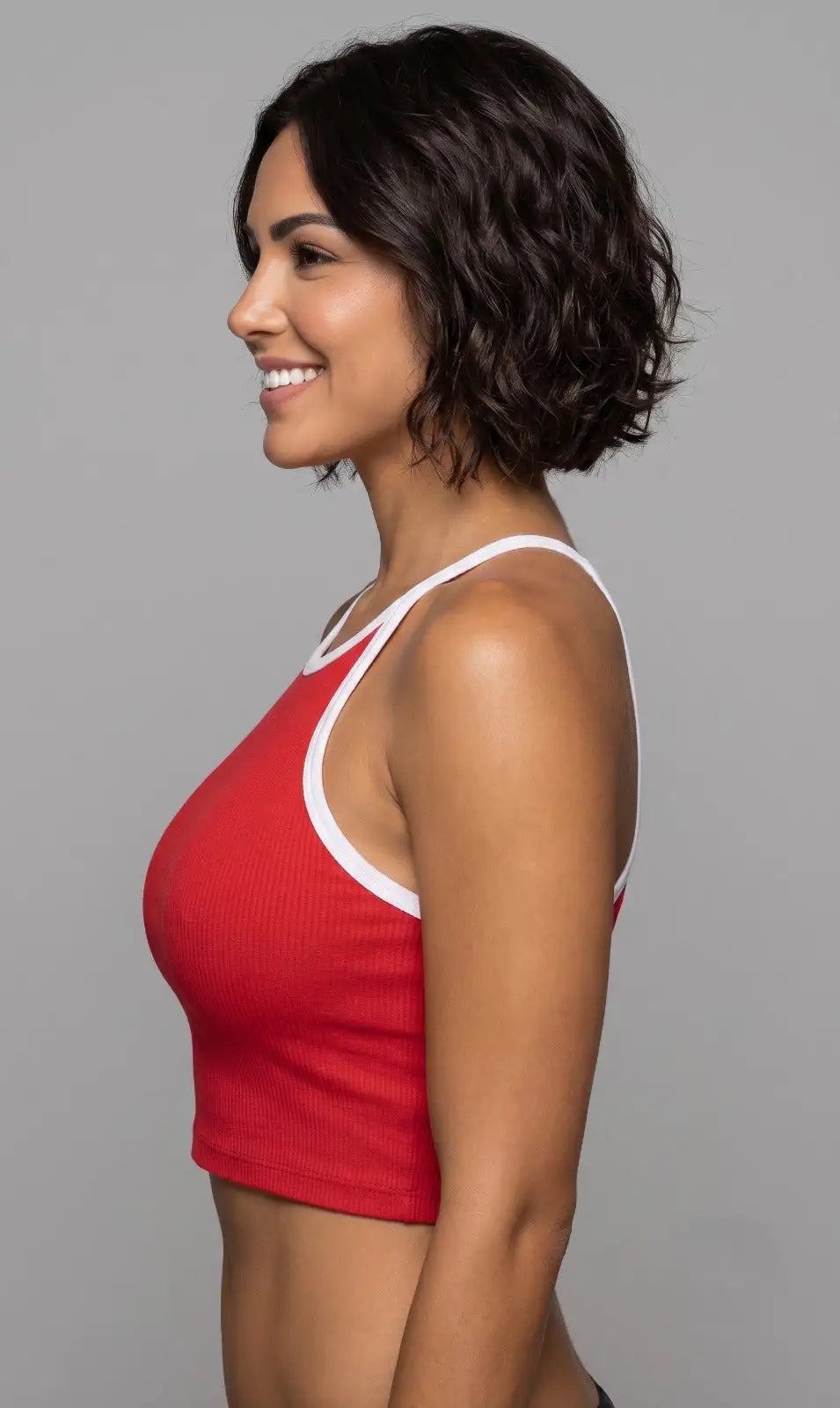 White Bias Tape Strap Top  Viva Rouss
