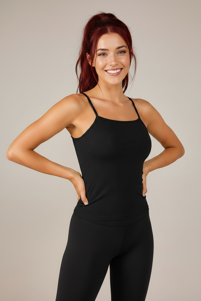 Tank top rib - Negro