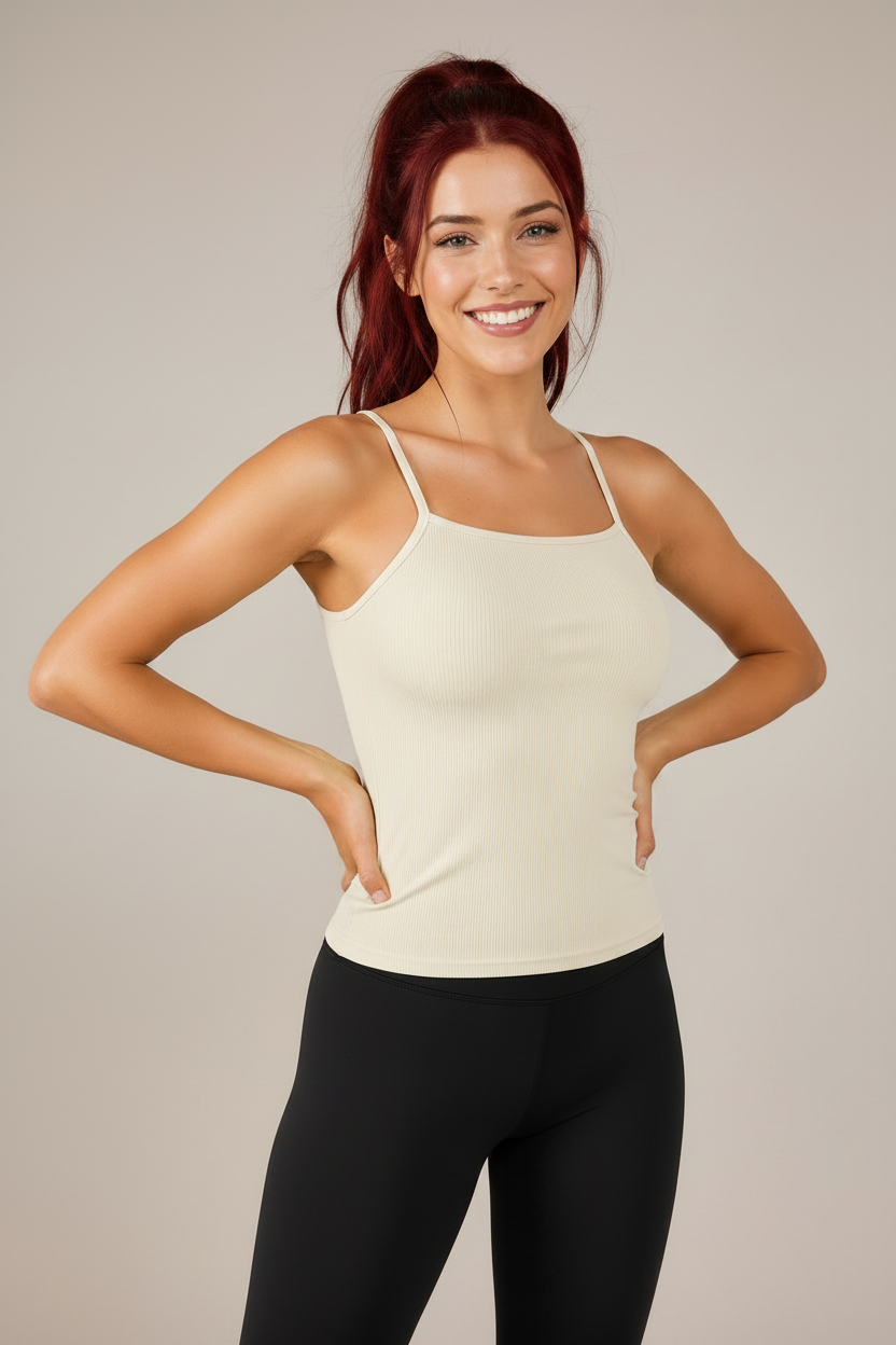 Tank top rib - Crema